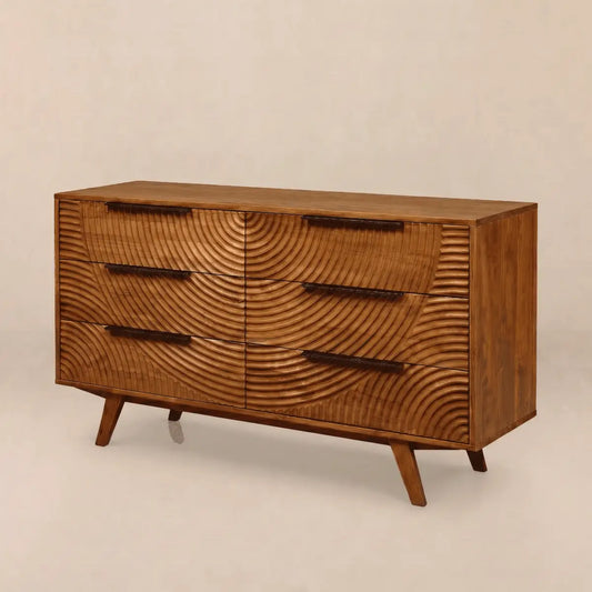 Harmony Solid Wood Dresser with 6 Drawers - Megsu