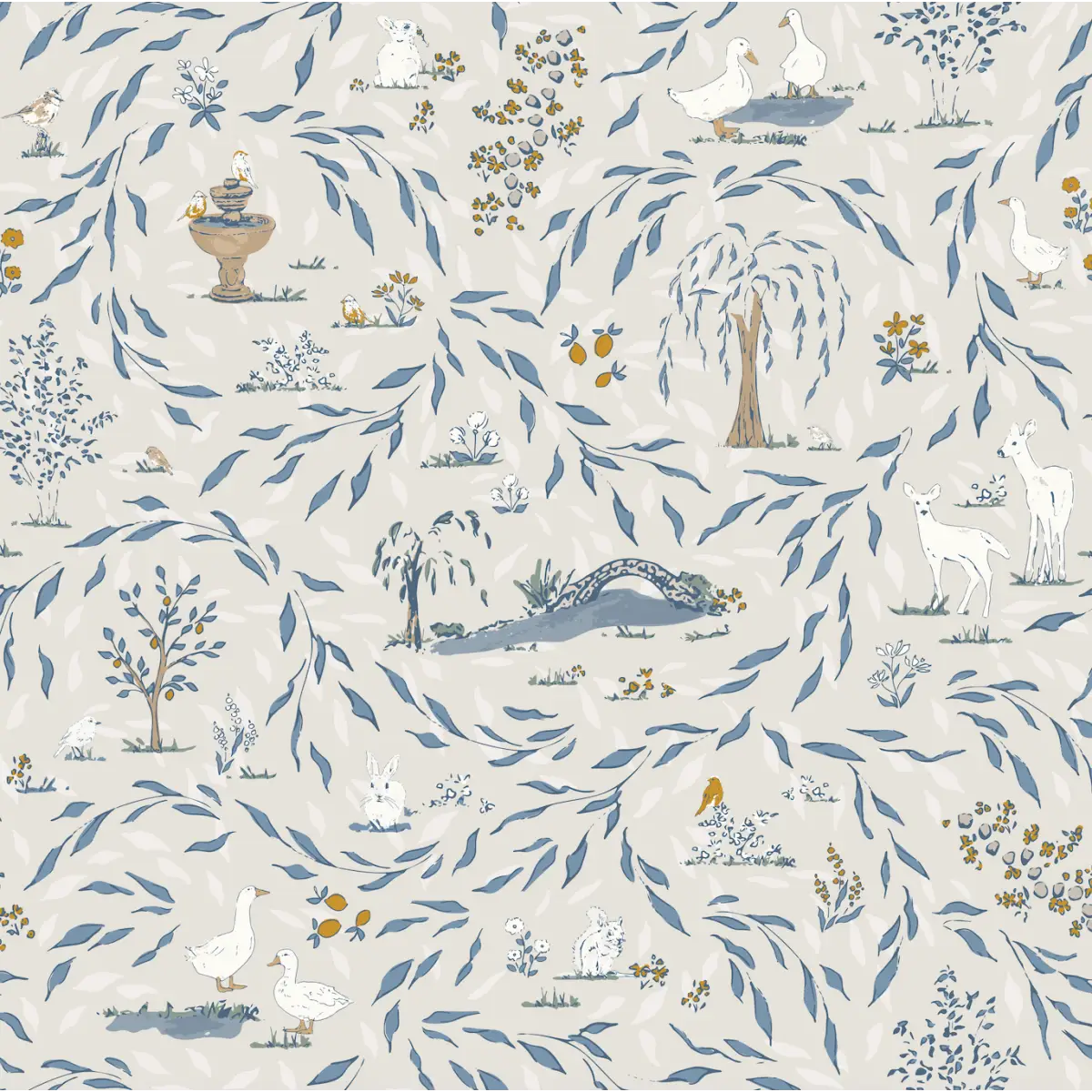 Harmony Wallpaper - Garden Paths - by Melissa Johnson - Sample 1 foot by 1 foot / Sand - Loomwell Home Goods