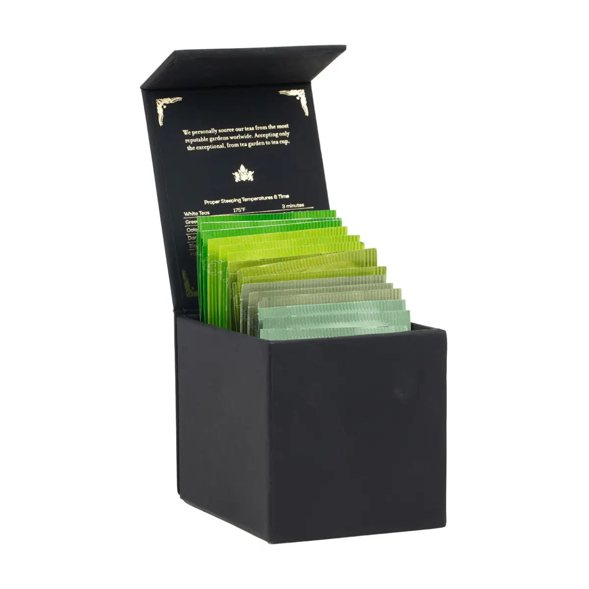 Harney Heritage – Green Teabag Sampler in Gift Box - Teabags / Harney Heritage – Green Teabag Sampler Black Box