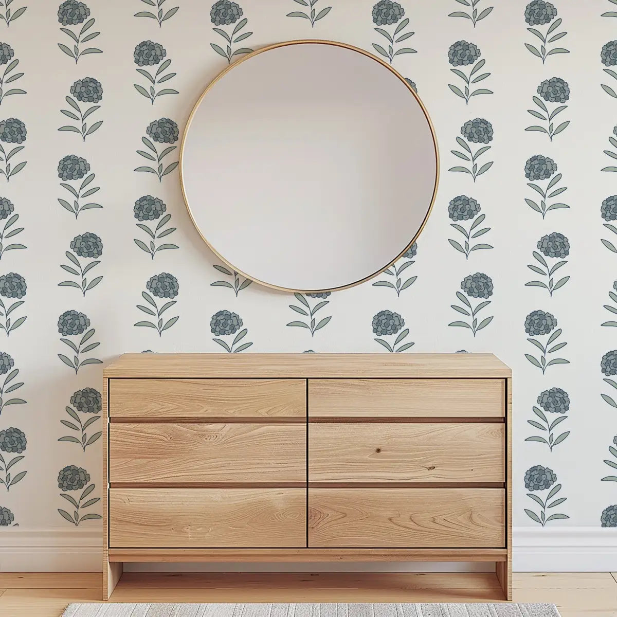 Harriet Wallpaper - Simple Hydrangea - by Samantha Dara - Loomwell Home Goods