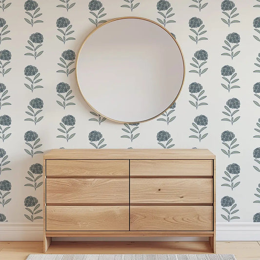 Harriet Wallpaper - Simple Hydrangea - by Samantha Dara - Loomwell Home Goods