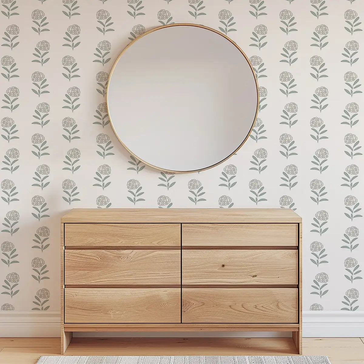 Harriet Wallpaper - Simple Hydrangea - by Samantha Dara - Loomwell Home Goods