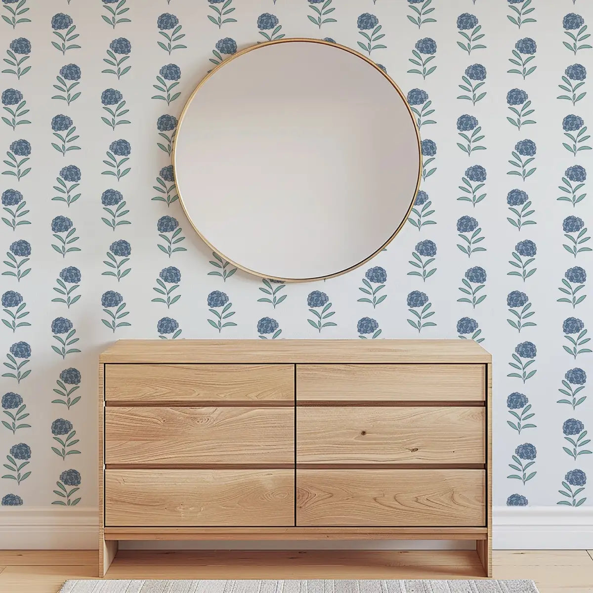 Harriet Wallpaper - Simple Hydrangea - by Samantha Dara - Loomwell Home Goods