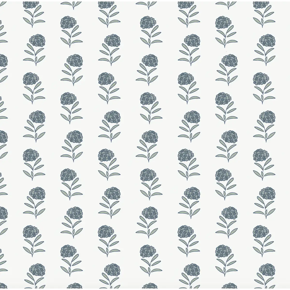 Harriet Wallpaper - Simple Hydrangea - by Samantha Dara - Sample 1 foot by 1 foot / Dark Blue - Loomwell Home Goods