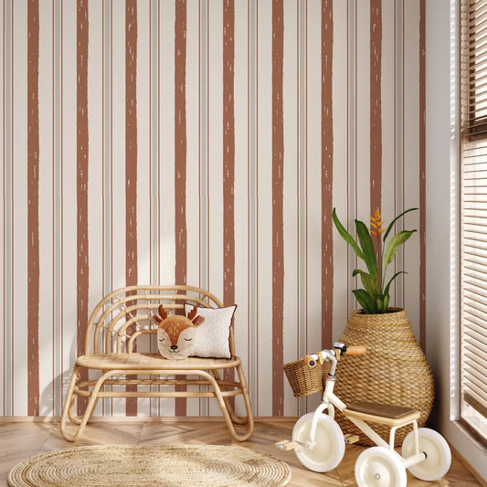 Harvey Wallpaper - Classic Stripe - by Kim Hallquist Designs - Loomwell Home Goods