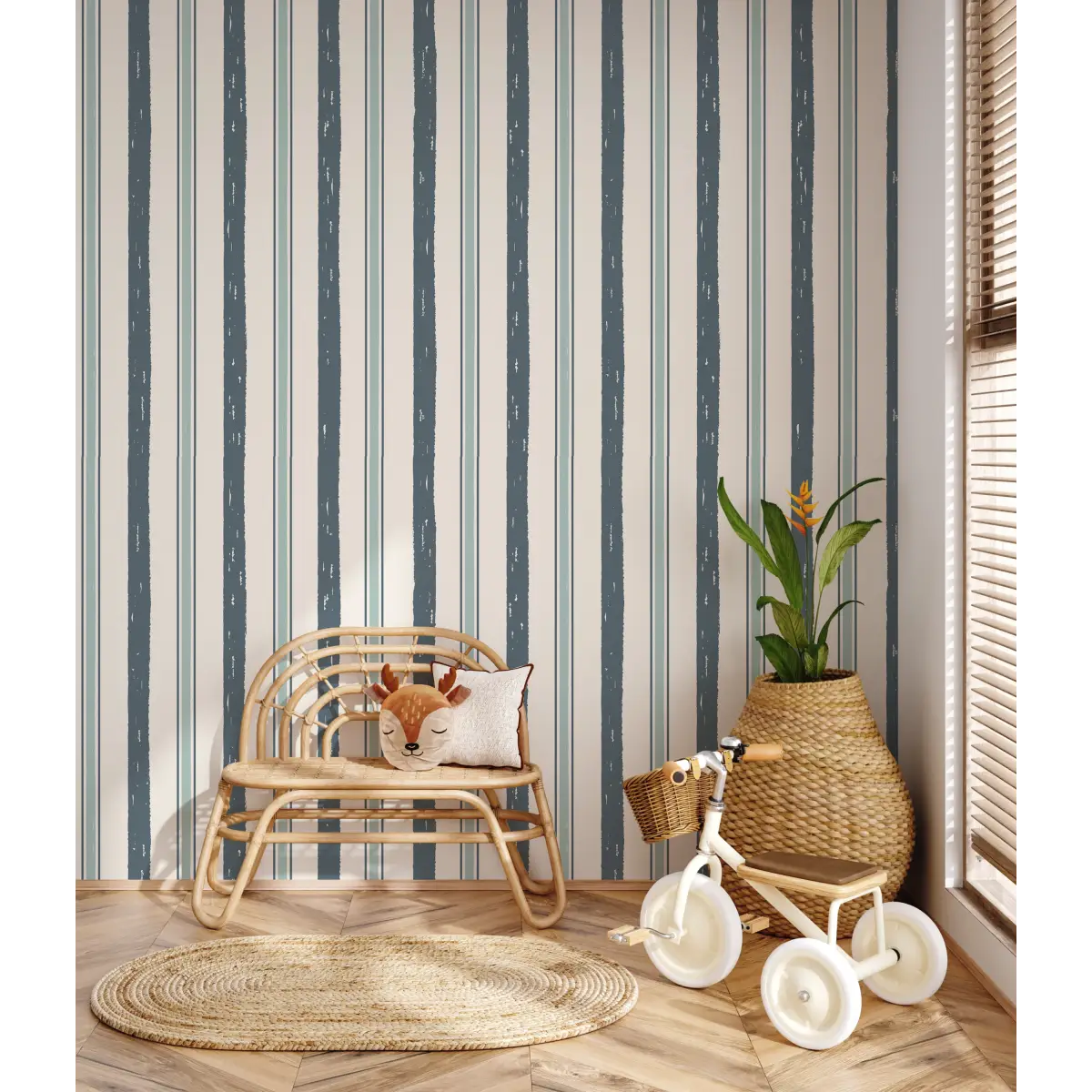 Harvey Wallpaper - Classic Stripe - by Kim Hallquist Designs - Loomwell Home Goods