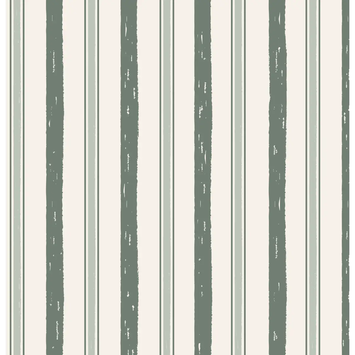 Harvey Wallpaper - Classic Stripe - by Kim Hallquist Designs - Sample 1 foot by 1 foot / Green - Loomwell Home Goods