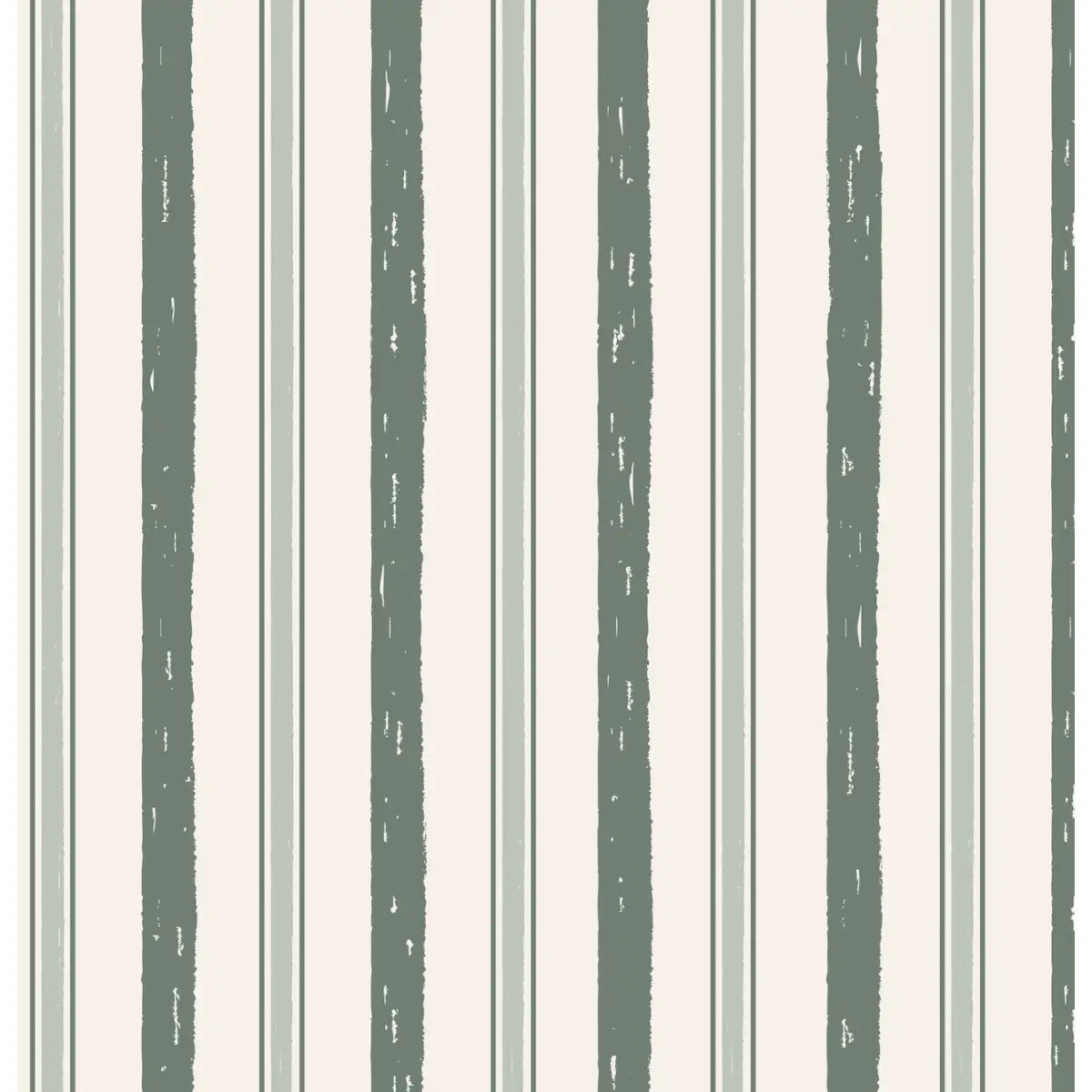 Harvey Wallpaper - Classic Stripe - by Kim Hallquist Designs - Sample 1 foot by 1 foot / Green - Loomwell Home Goods