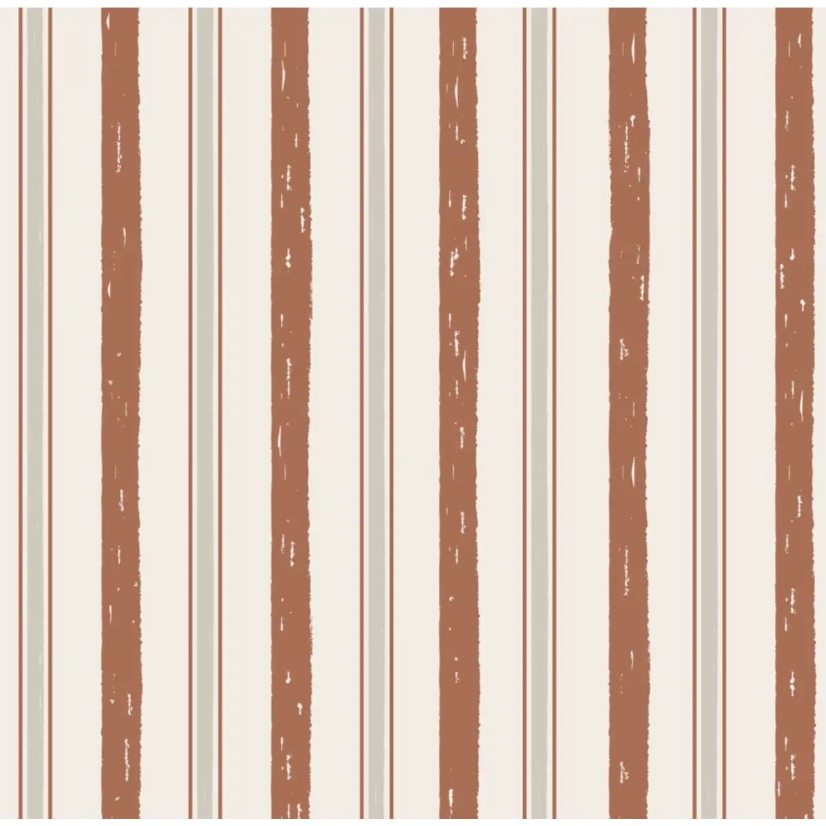 Harvey Wallpaper - Classic Stripe - by Kim Hallquist Designs - Sample 1 foot by 1 foot / Rust - Loomwell Home Goods