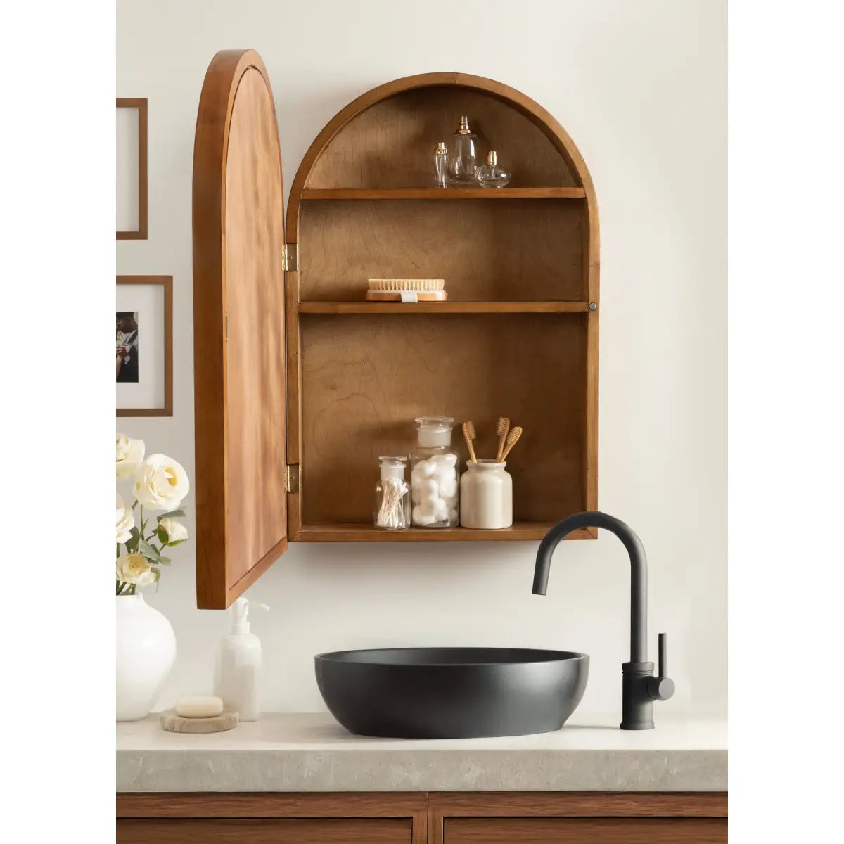 Arch Mirror Vanity Cabinet - kateandlaurel