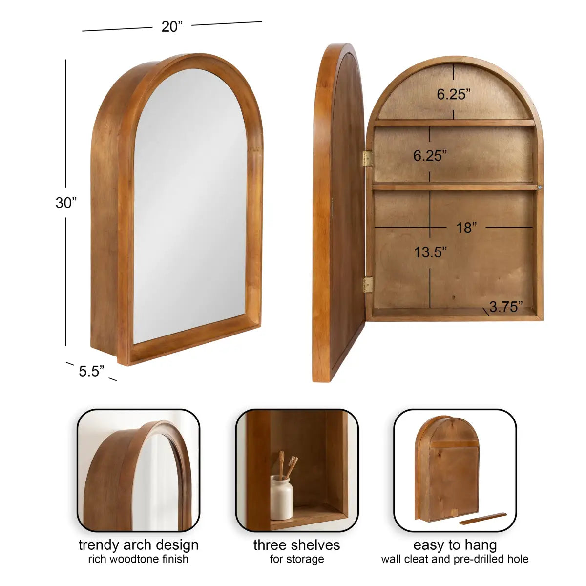 Arch Mirror Vanity Cabinet - kateandlaurel