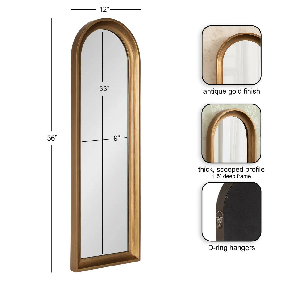 Hatherleigh Arch Wood Wall Mirror - kateandlaurel