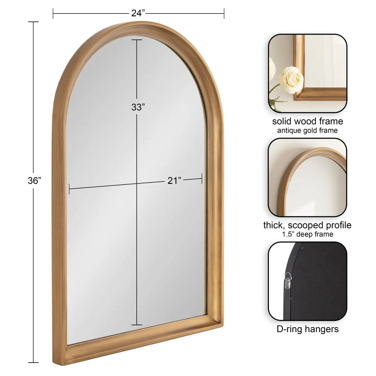 Hatherleigh Arch Wood Wall Mirror - kateandlaurel