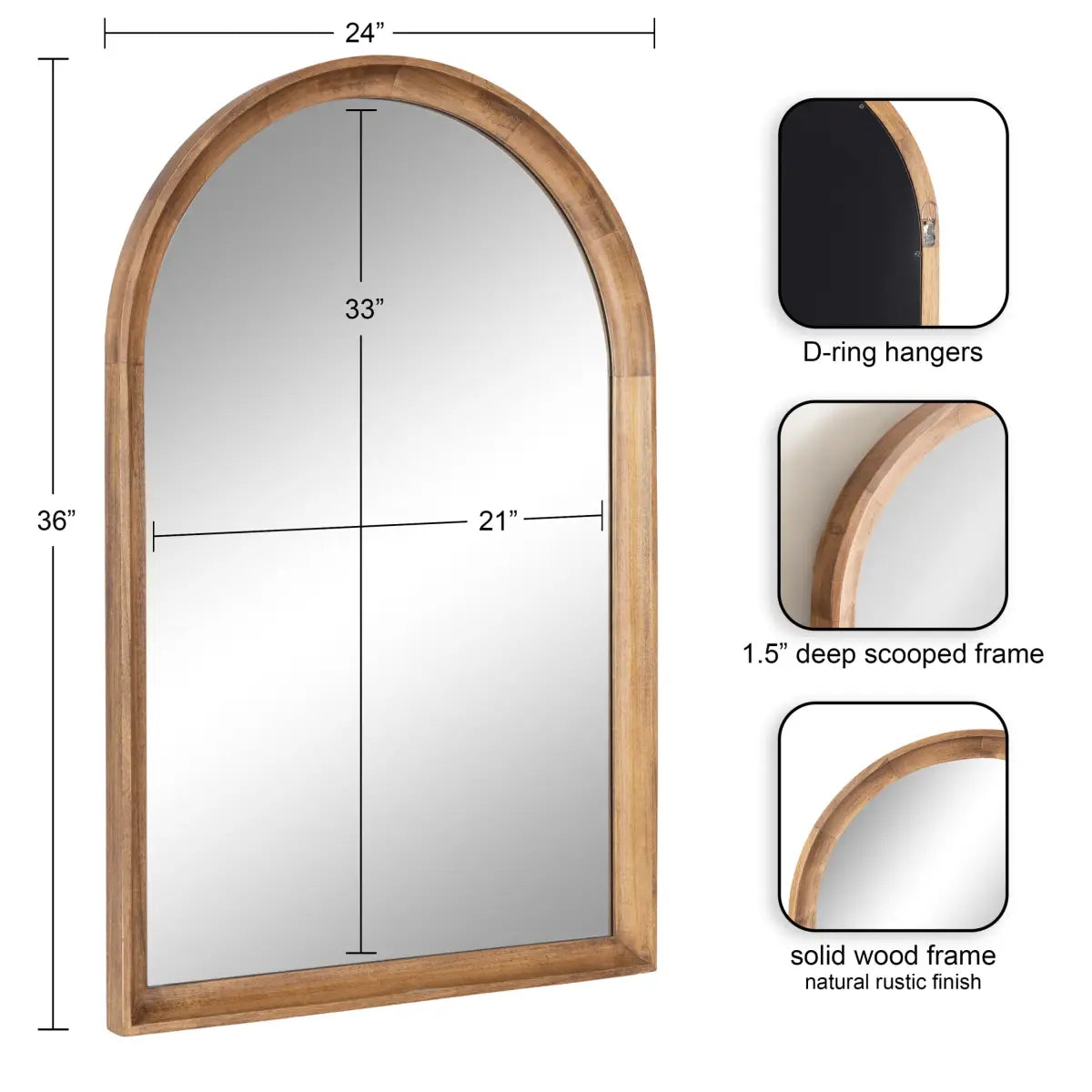 Hatherleigh Arch Wood Wall Mirror - kateandlaurel