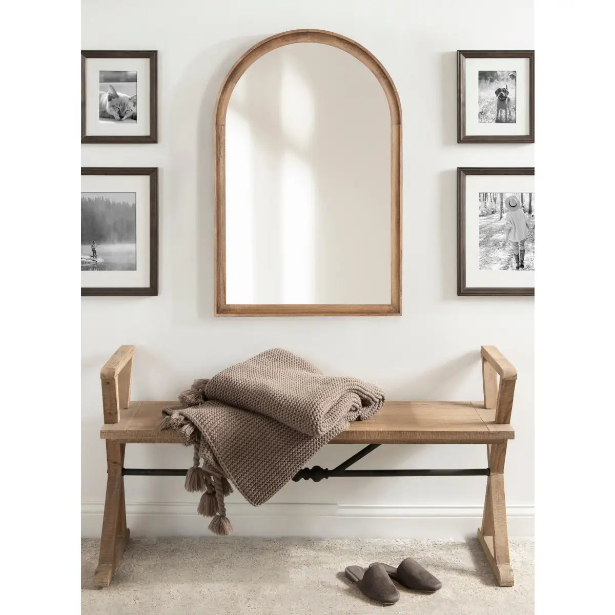 Hatherleigh Arch Wood Wall Mirror - kateandlaurel