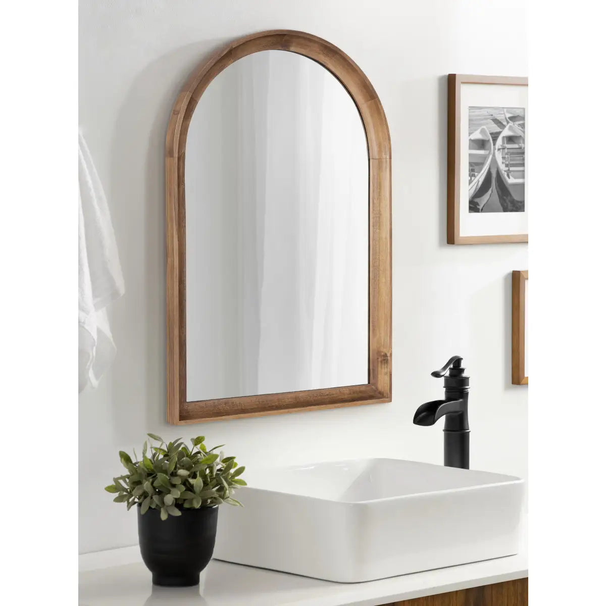 Hatherleigh Arch Wood Wall Mirror - kateandlaurel
