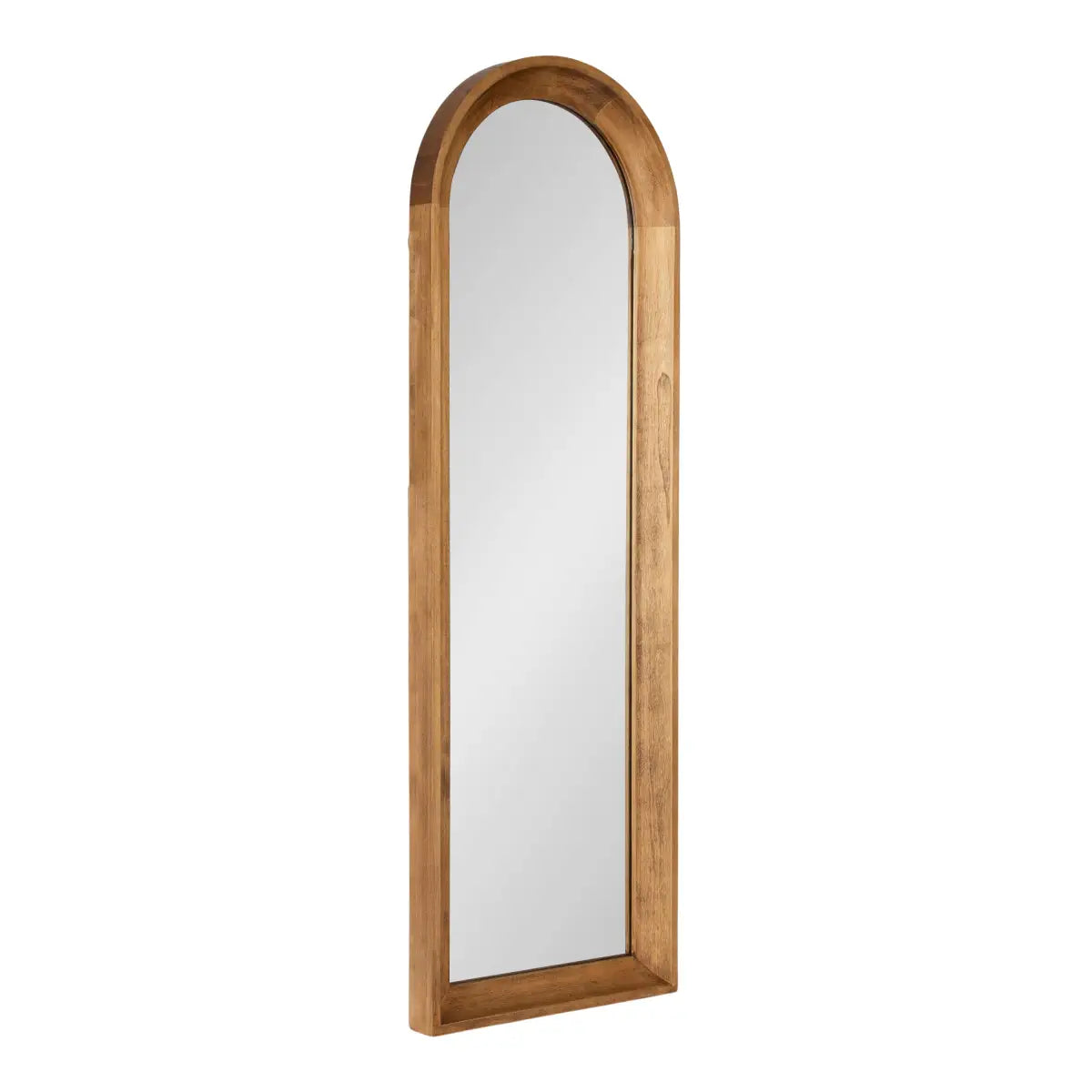 Hatherleigh Arch Wood Wall Mirror - Rustic Brown / 12x36 - kateandlaurel