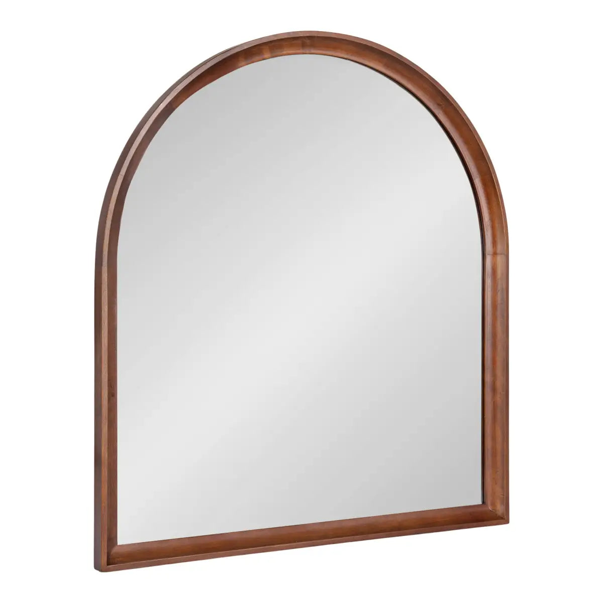 Hatherleigh Arch Wood Wall Mirror - Walnut Brown / 32x36 - kateandlaurel