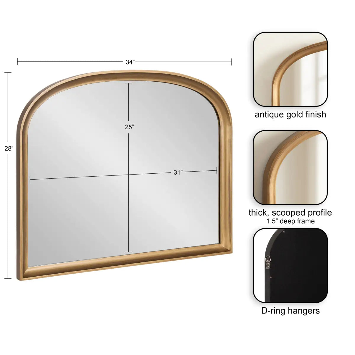Hatherleigh Wood Arch Wall Mirror - kateandlaurel