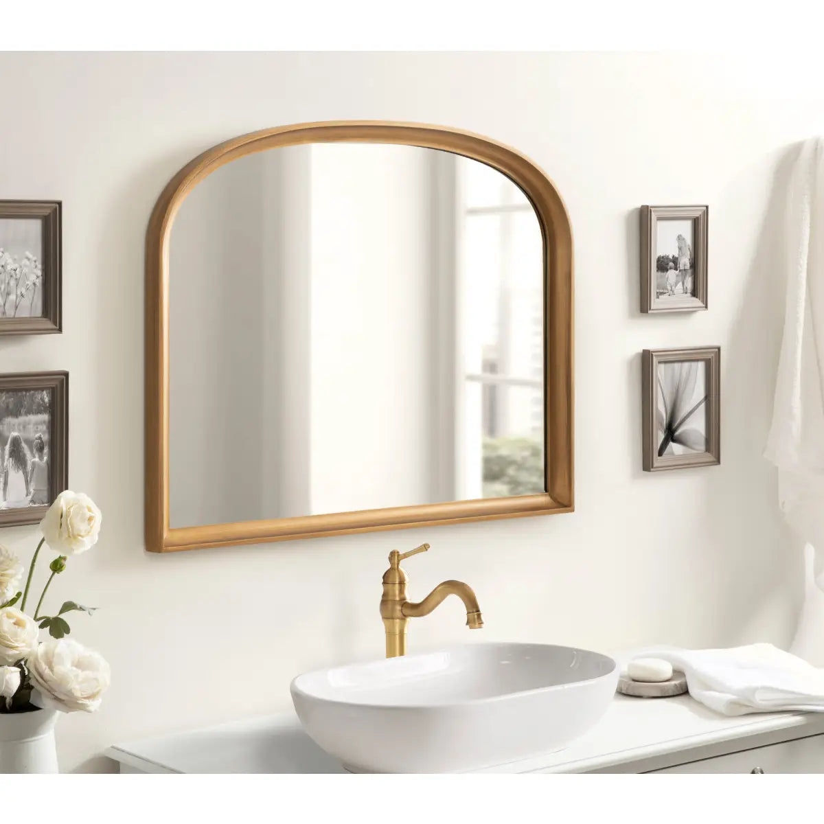 Hatherleigh Wood Arch Wall Mirror - kateandlaurel