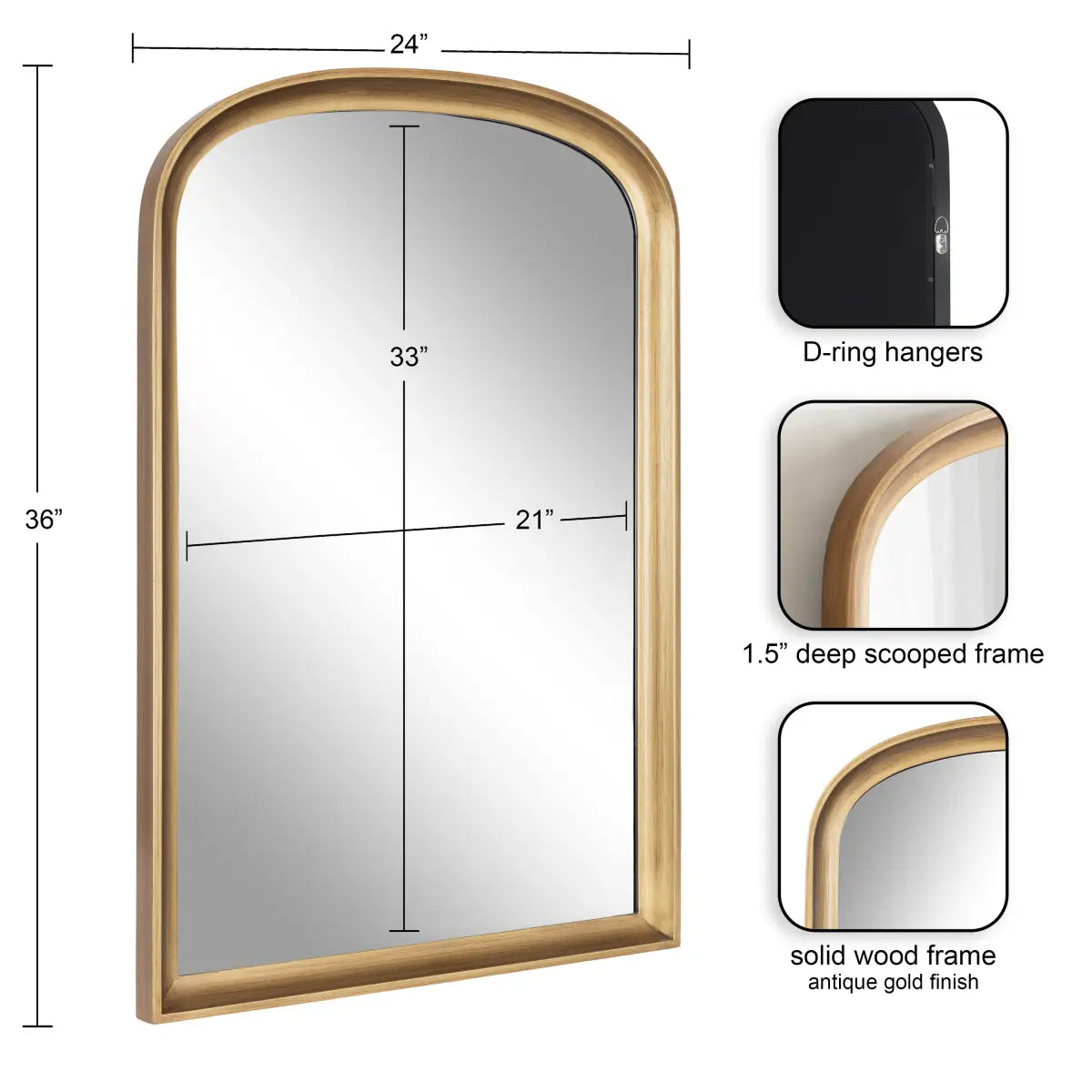 Hatherleigh Wood Arch Wall Mirror - kateandlaurel