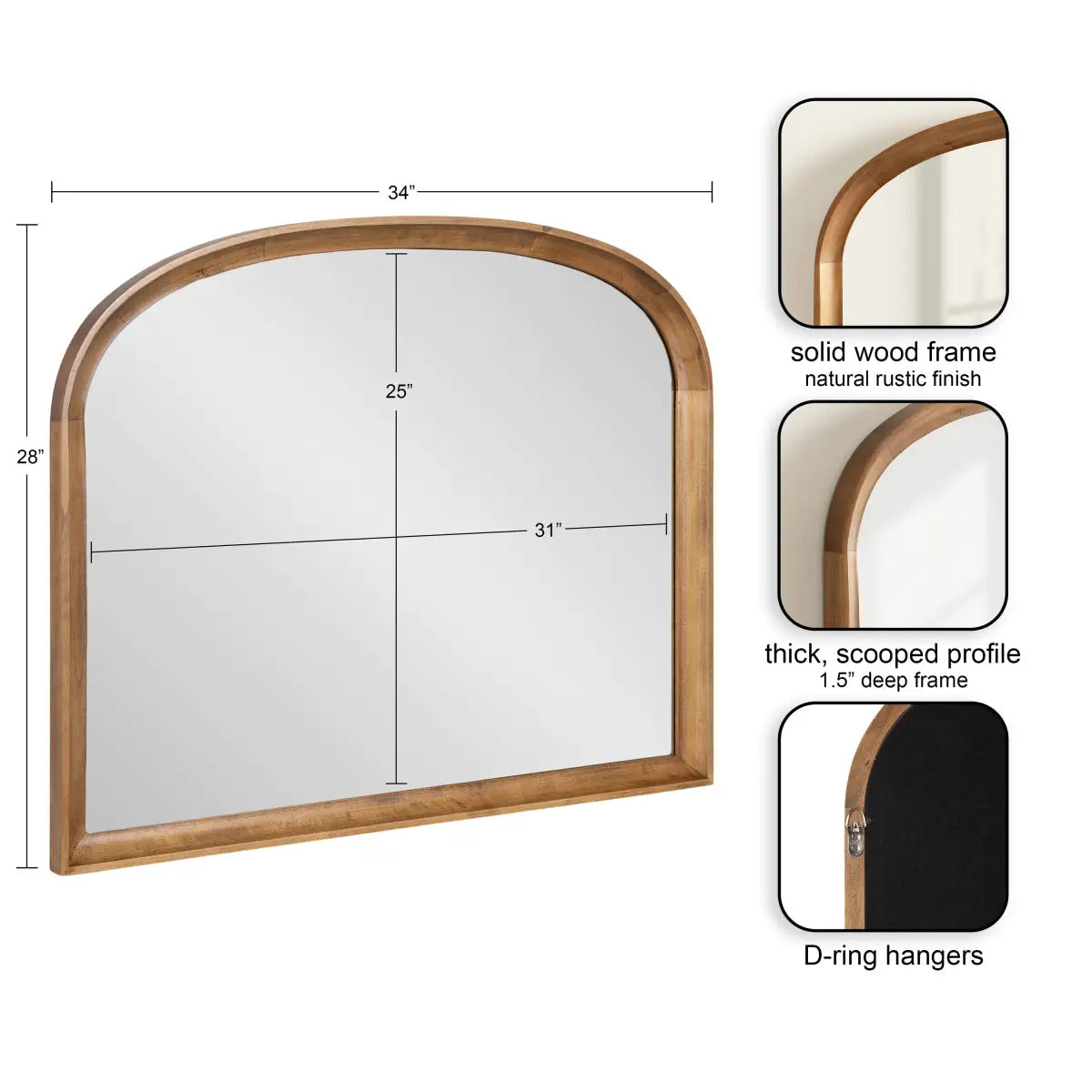 Hatherleigh Wood Arch Wall Mirror - kateandlaurel