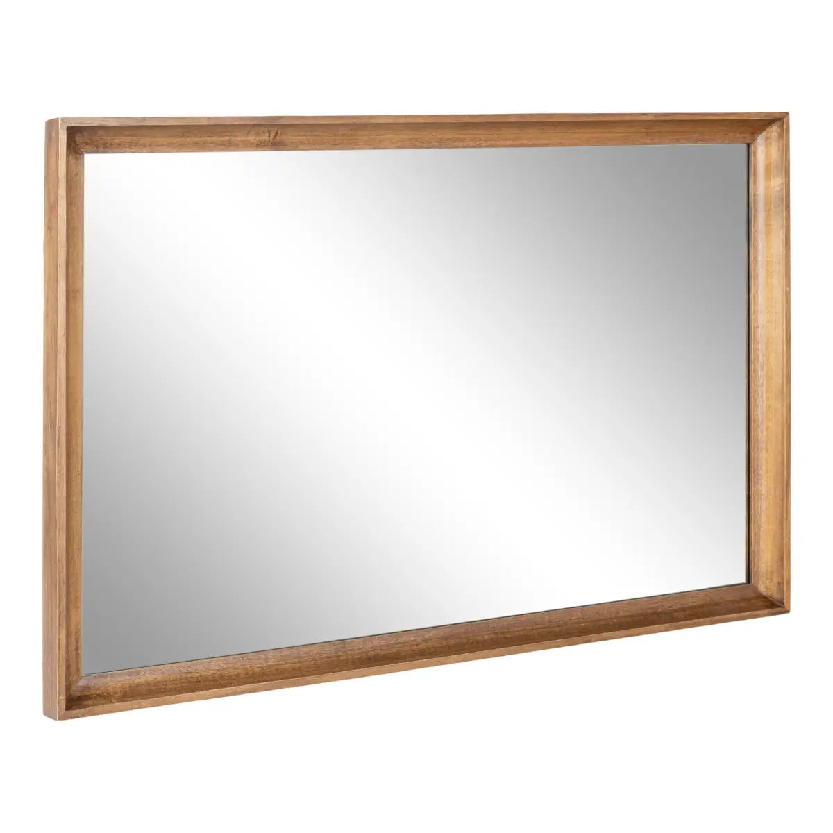 Hatherleigh Rectangle Wood Wall Mirror - Rustic Brown / 24x36 - kateandlaurel