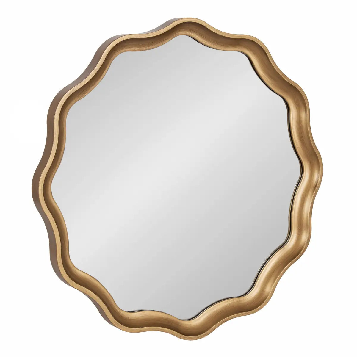 Hatherleigh Round Scallop Mirror - Gold - kateandlaurel