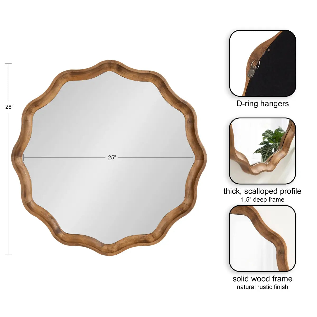 Hatherleigh Round Scallop Mirror - kateandlaurel