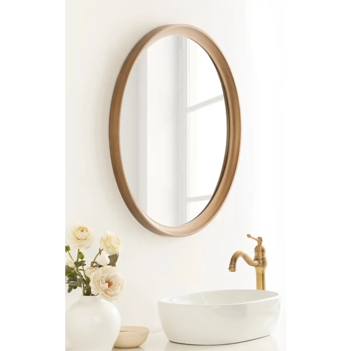 Hatherleigh Round Wood Wall Mirror - kateandlaurel