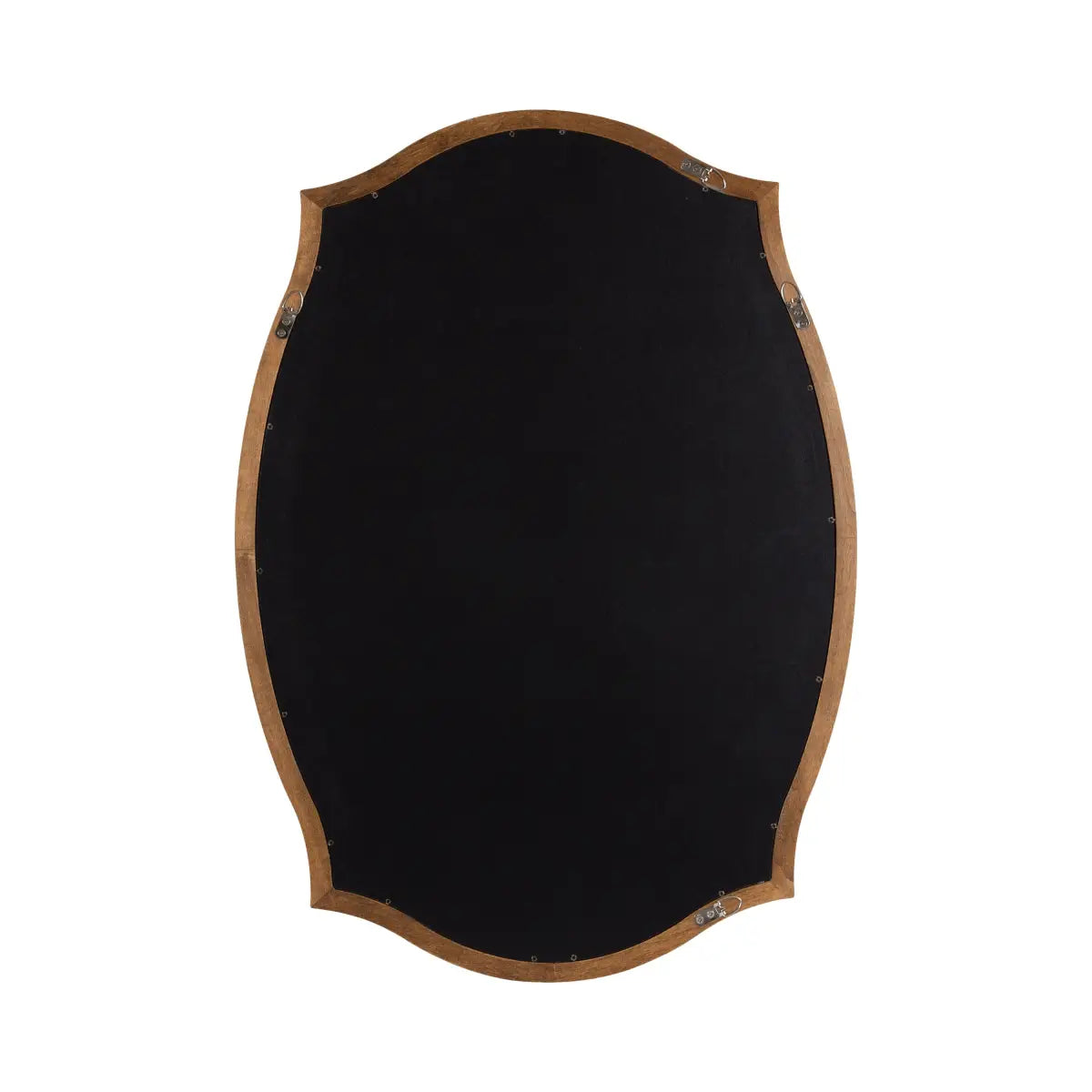 Hatherleigh Scalloped Wood Wall Mirror - Rustic Brown - kateandlaurel