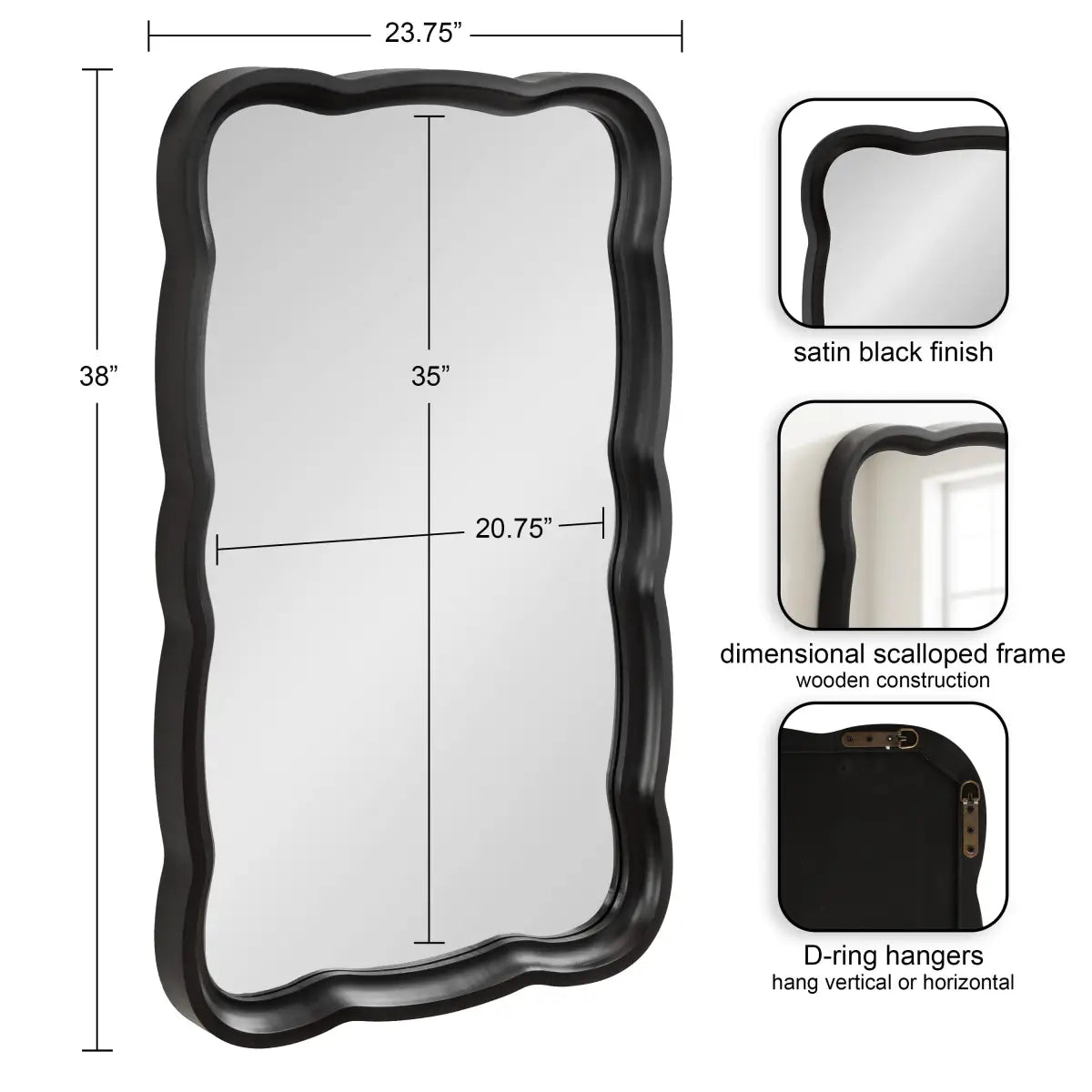 Hatherleigh Scallop Wood Wall Mirror - kateandlaurel