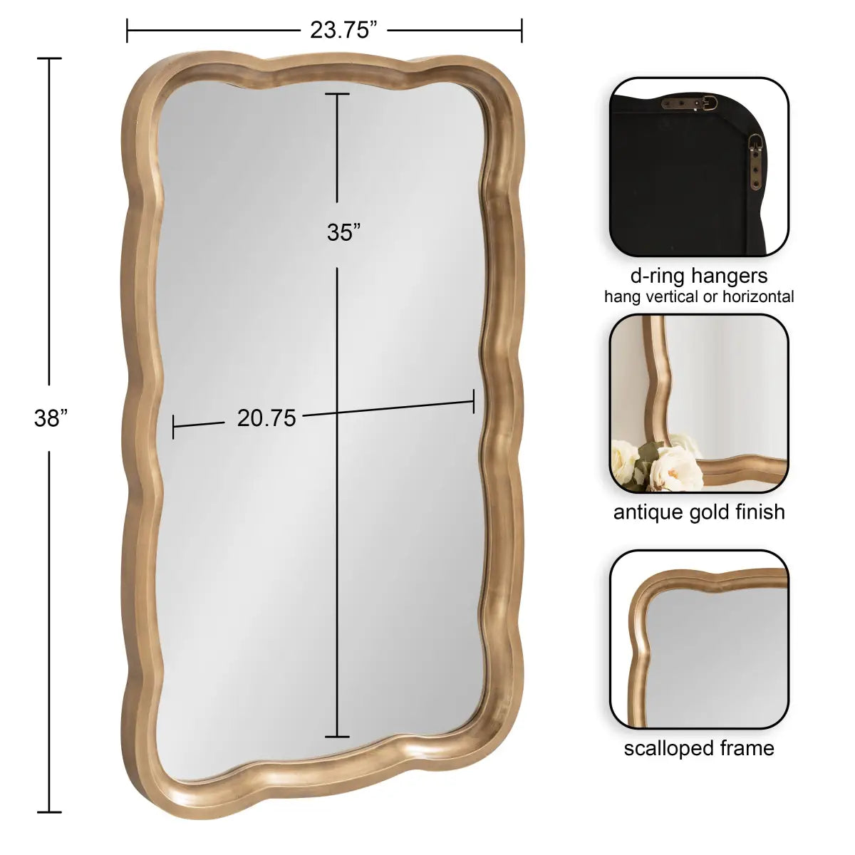 Hatherleigh Scallop Wood Wall Mirror - kateandlaurel