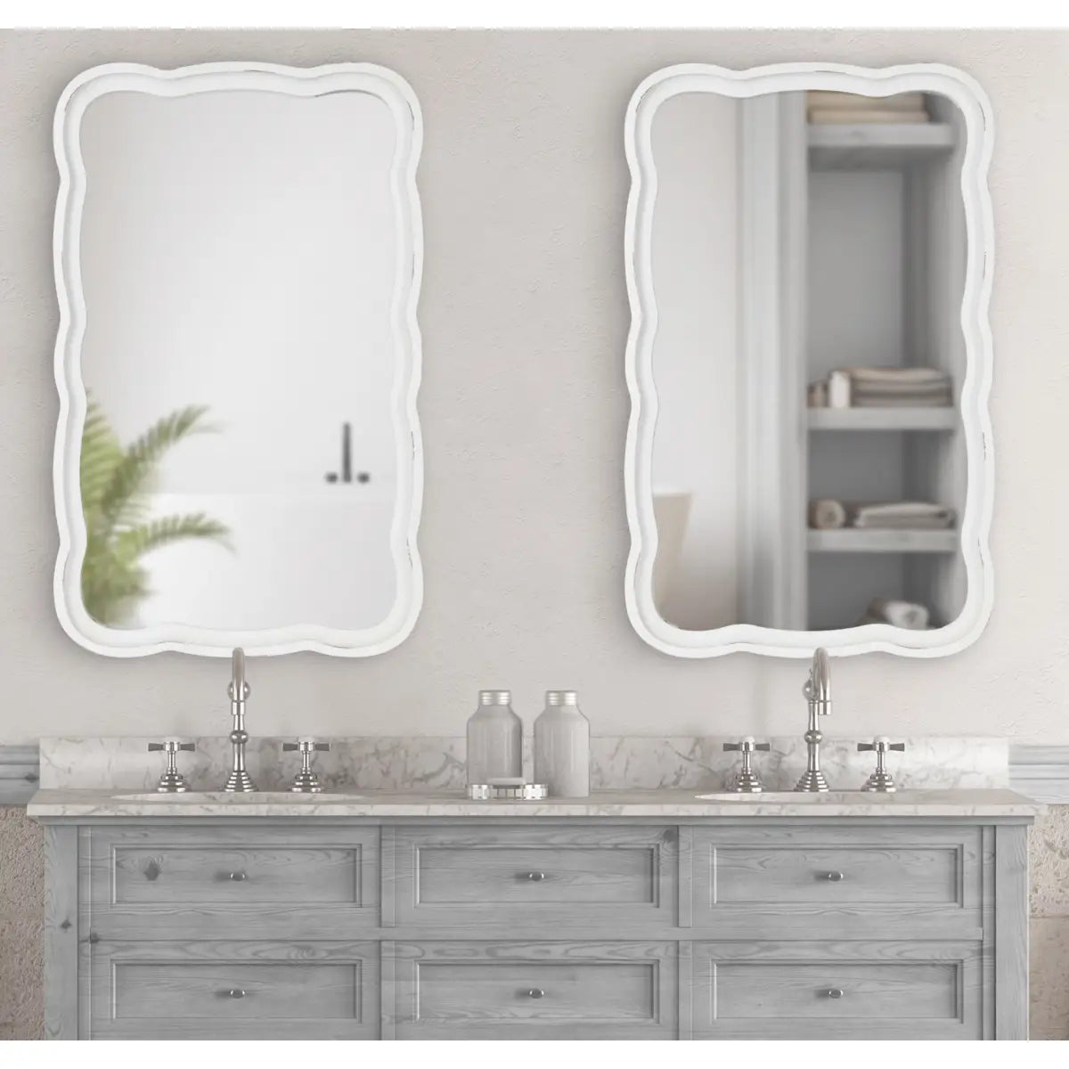 Hatherleigh Scallop Wood Wall Mirror - kateandlaurel
