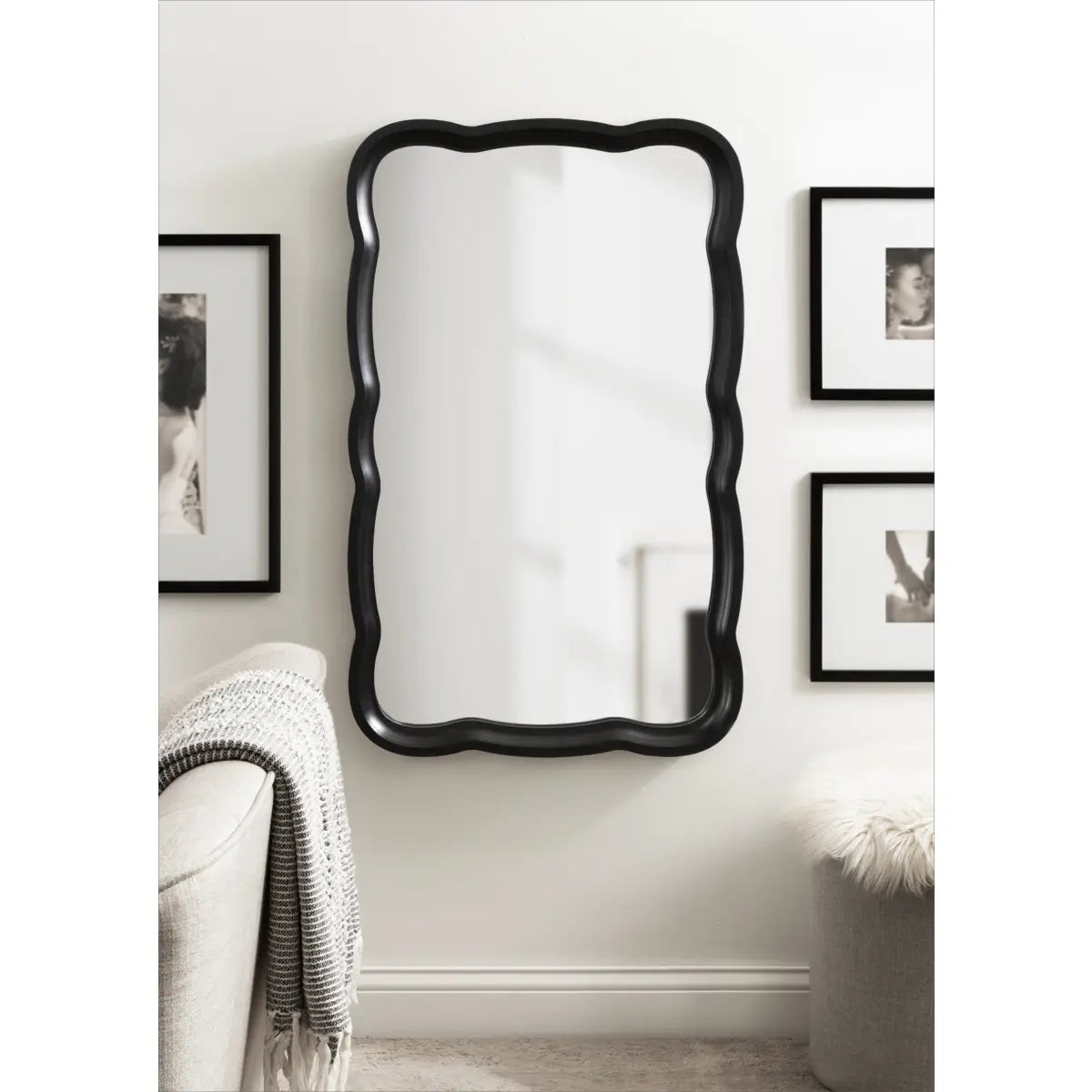 Hatherleigh Scallop Wood Wall Mirror - kateandlaurel
