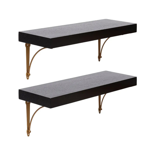 Hatley Floating Shelf - Set of 2 - Black - kateandlaurel