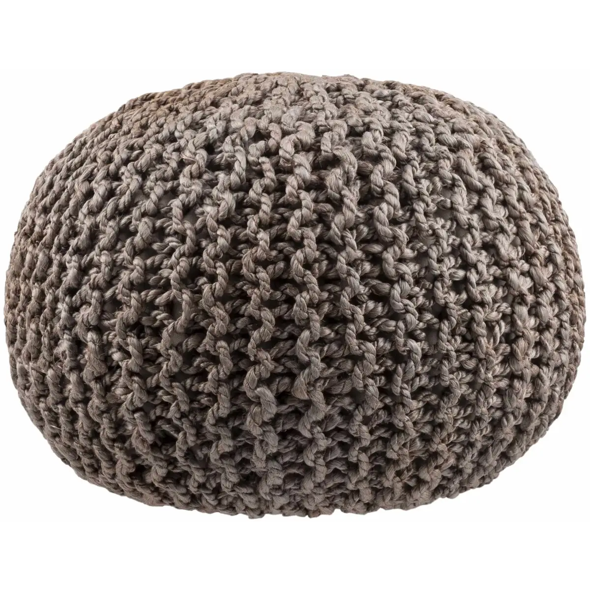 Hauenstein Knitted Jute Pouf - 14’’H x 20’’W x 20’’D Round - Boutique Rugs