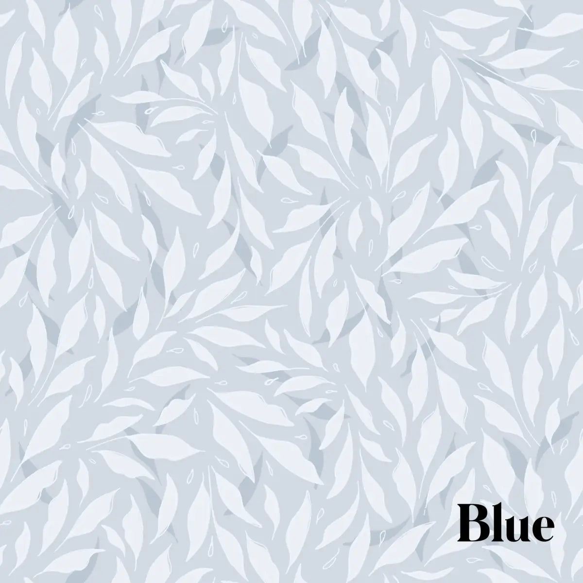 Haven Wallpaper - Pastel Leaves - Johnson Design - Sample 1 foot by 1 foot / Blue - Loomwell Home Goods