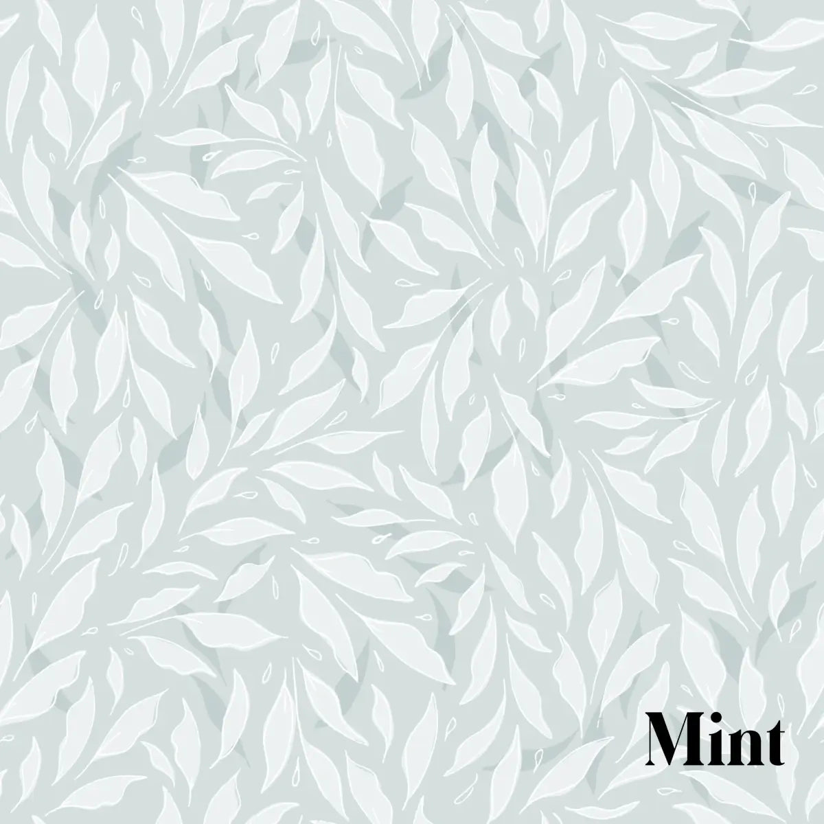 Haven Wallpaper - Pastel Leaves - Johnson Design - Sample 1 foot by 1 foot / Mint - Loomwell Home Goods