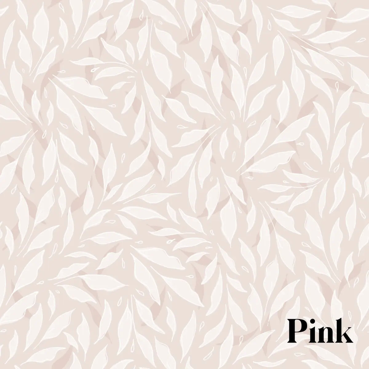 Haven Wallpaper - Pastel Leaves - Johnson Design - Sample 1 foot by 1 foot / Pink - Loomwell Home Goods
