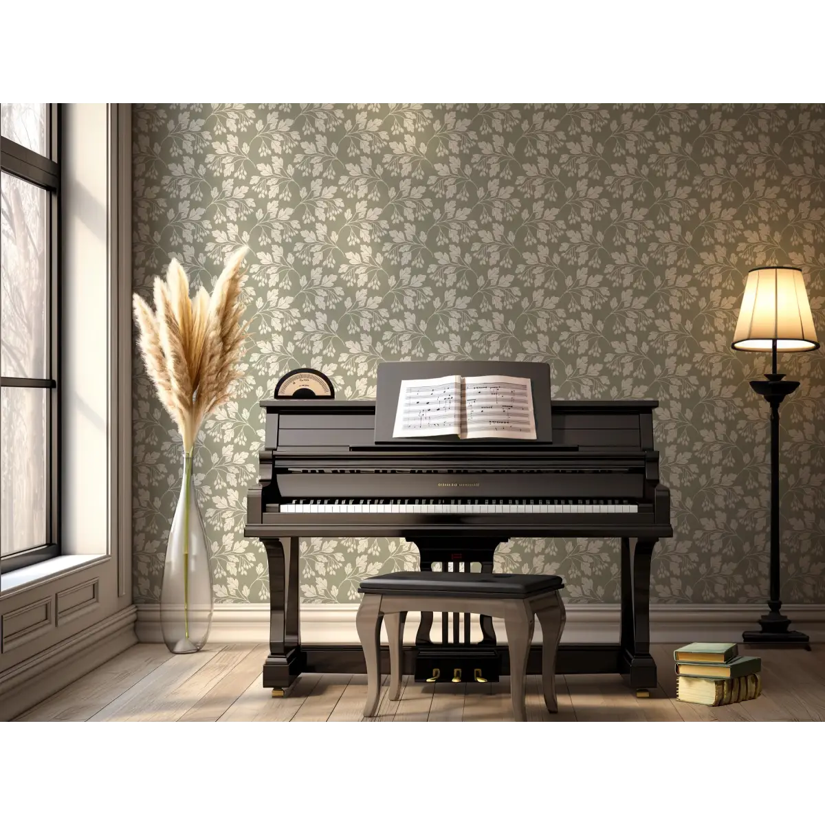 Hawthorn Wallpaper - Leafy Branches - by Gooseberry Moon - Loomwell Home Goods