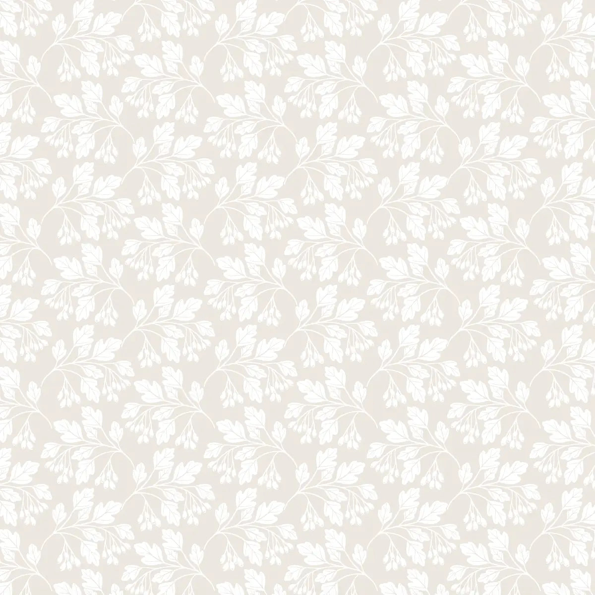 Hawthorn Wallpaper - Leafy Branches - by Gooseberry Moon - Sample 1 foot by 1 foot / Neutral - Loomwell Home Goods