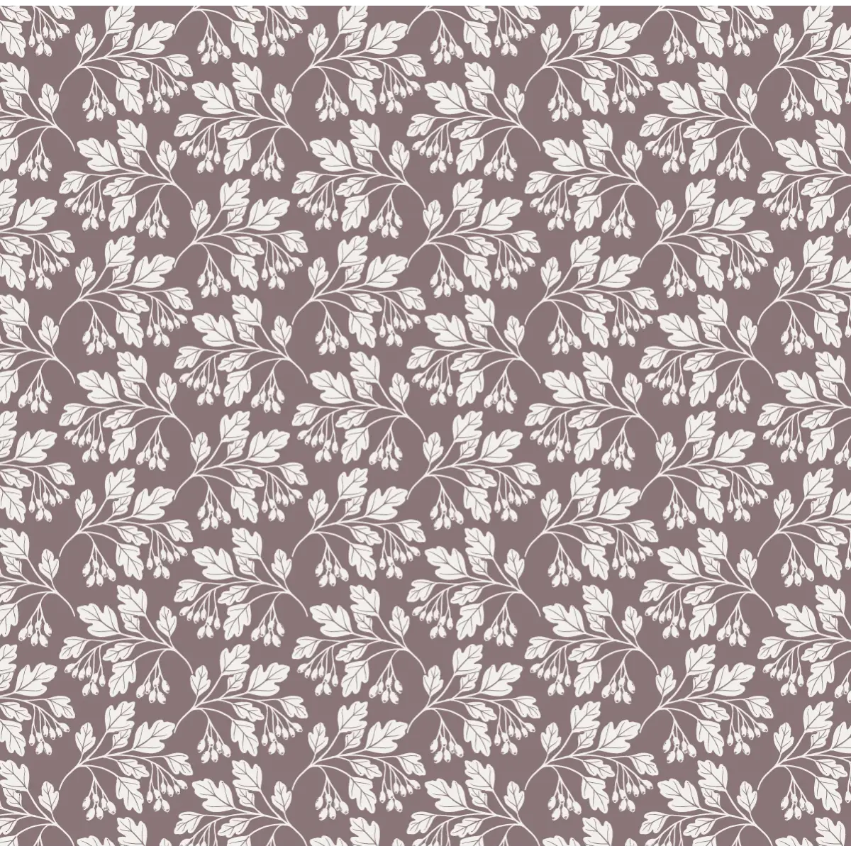 Hawthorn Wallpaper - Leafy Branches - by Gooseberry Moon - Sample 1 foot by 1 foot / Plum - Loomwell Home Goods