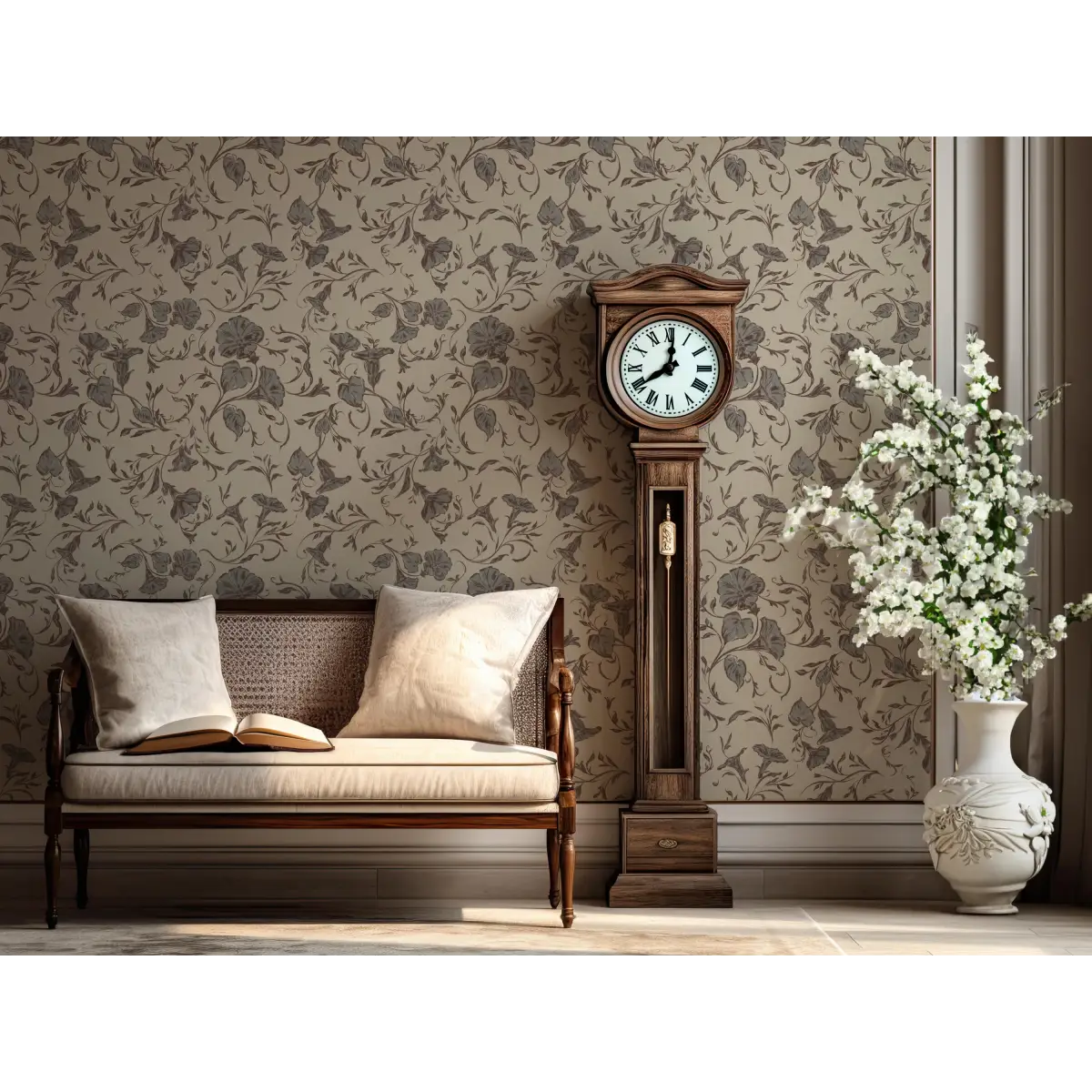 Hawthorne Bloom Wallpaper - Morning Glories - by Safari Natalia x Taddy Mikelaites - Loomwell Home Goods