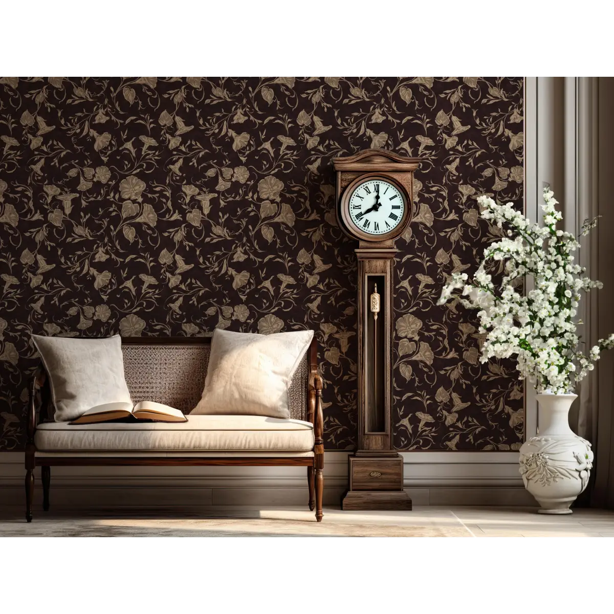 Hawthorne Bloom Wallpaper - Morning Glories - by Safari Natalia x Taddy Mikelaites - Loomwell Home Goods