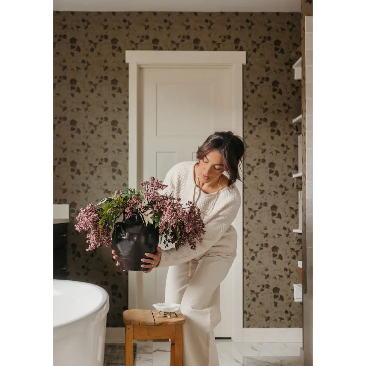 Hawthorne Bloom Wallpaper - Morning Glories - by Safari Natalia x Taddy Mikelaites - Loomwell Home Goods