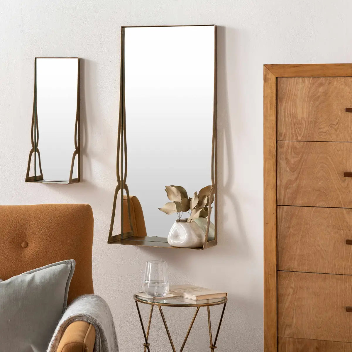 Hayrat Mirror - 30’’H x 14’’W, 18’’H x 7’’W Rectangle - Boutique Rugs