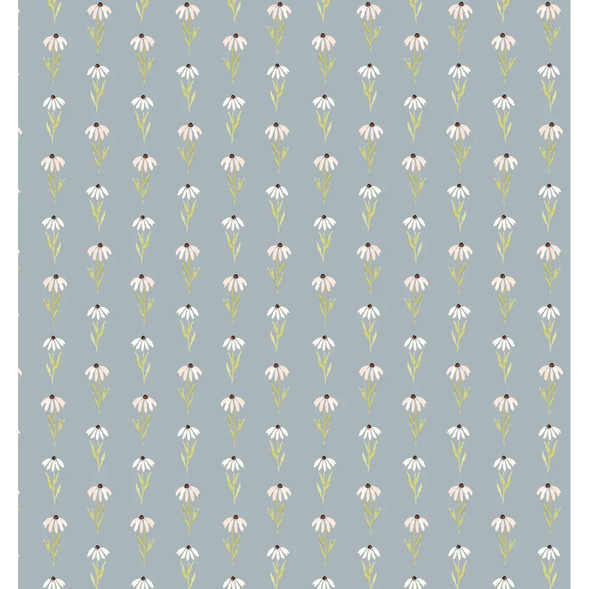 Hazel Wallpaper - Little Daisies - by Mackenzie Nelson - Sample 1 foot by 1 foot / Stormy Blue - Loomwell Home Goods
