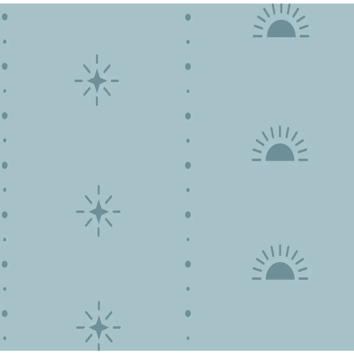 Hazen Wallpaper - Suns and Stars for Kids - by Danielle Chandler Design - Sample 1 foot by 1 foot / Blue - Loomwell