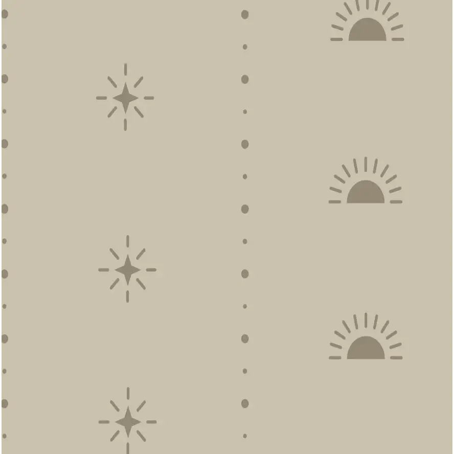 Hazen Wallpaper - Suns and Stars for Kids - by Danielle Chandler Design - Sample 1 foot by 1 foot / Neutral - Loomwell